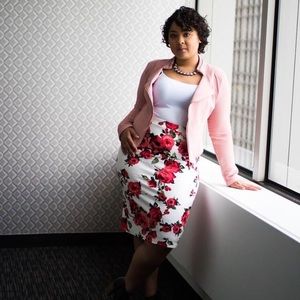 Floral Print Pencil Skirt